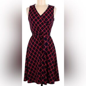 41 Hawthorn Pink and Blue A-Line Midi Dress